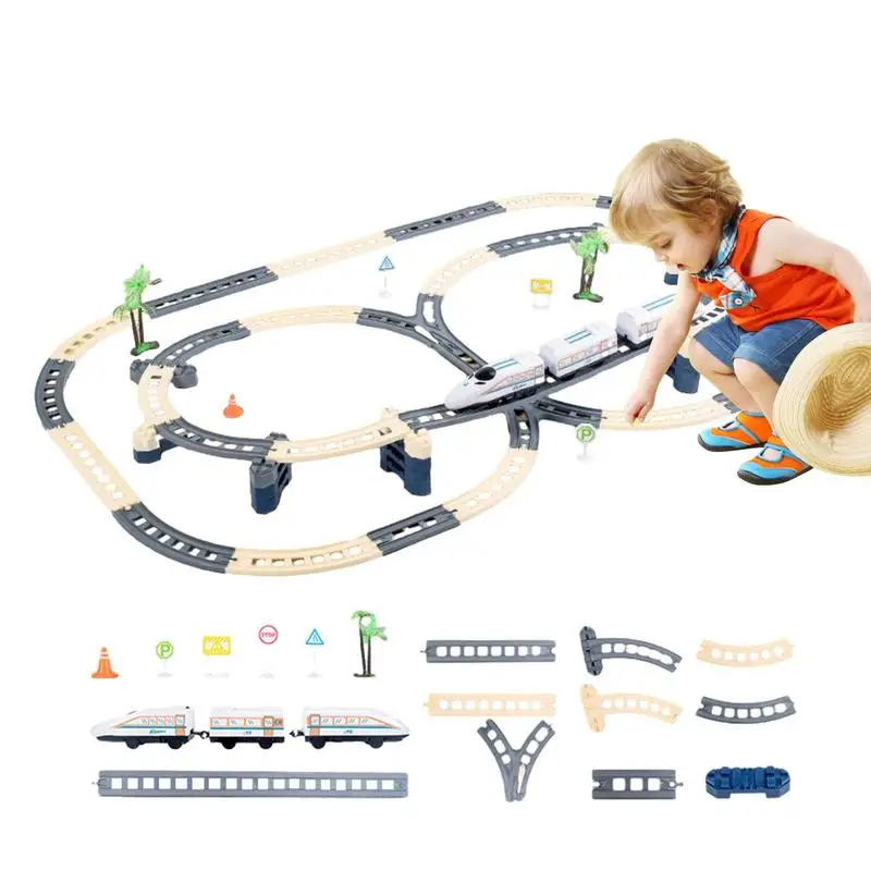 

Электрическая высокоскоростная железная дорога «Гармония», игрушечный поезд для мальчиков, сборка «сделай сам», набор скоростных рельсов, детская игрушка на день рождения и Рождество