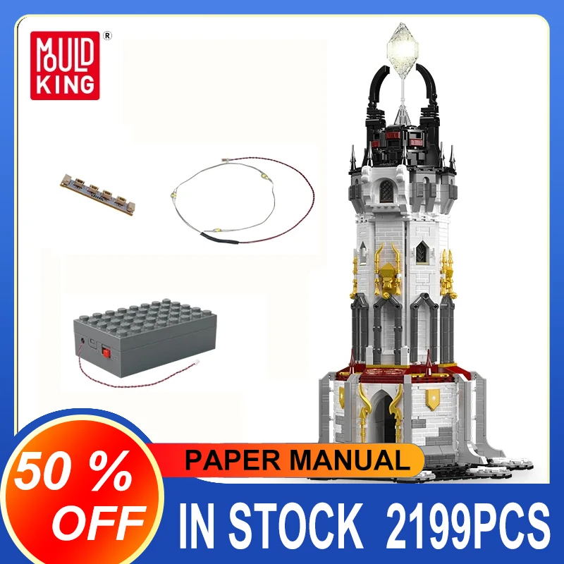 

Молд King 16055 средневековый строительный блок Маяк MOC со светодиодными деталями модель Европейский век игрушки для детей рождественские подарки