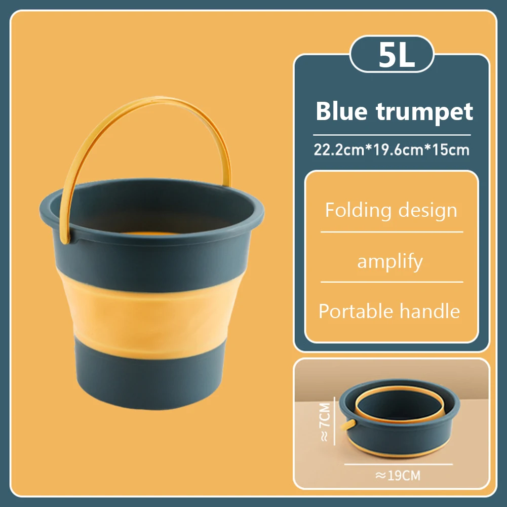 5/10L Folding Bucket Car Wash Water Storage Container Travel Bucket Bathroom Water for Indoor Outdoor Camping Fishing folding bucket