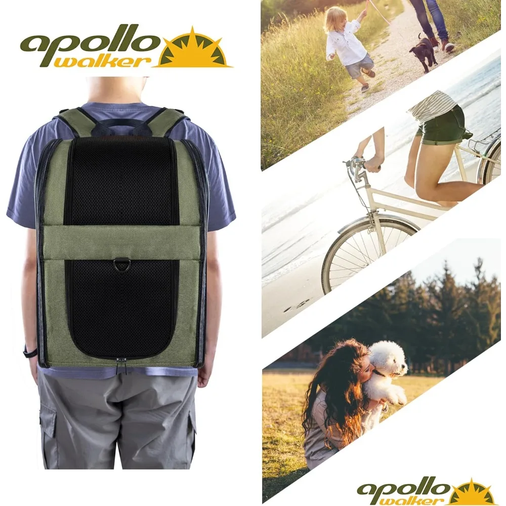 

Рюкзак-переноска для домашних питомцев Apollo Walker для больших/маленьких кошек и собак, щенков, защитные функции и поддержка спины подушки для путешествий