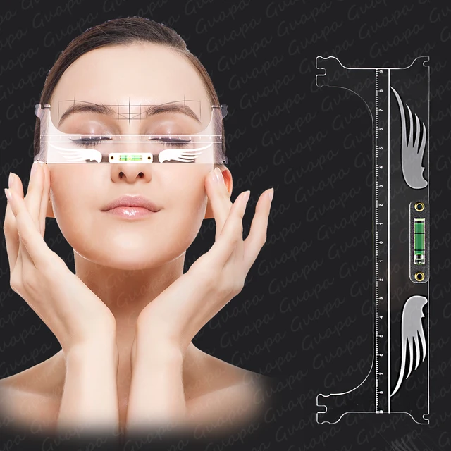 Semi Permanent Eyebrow Positioning Acrylic Marker Ruler Microblading Horizontal Tattoo Bead Mapping Ruler Measuring Brow Tool