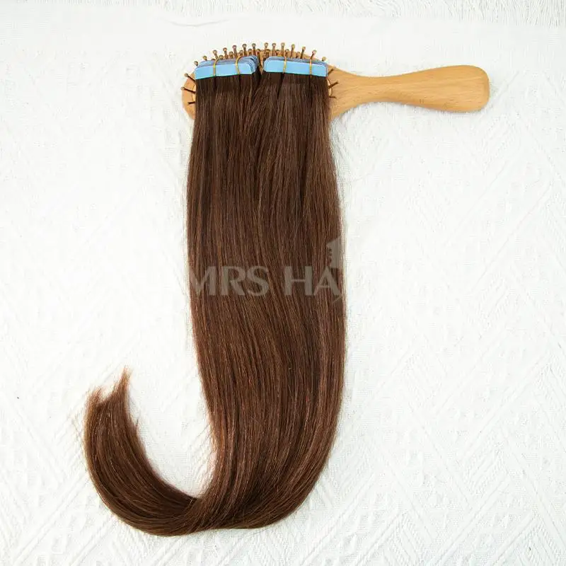 Human Hair Tape In Hair Extensions Machine Made Remy Extensions Full Head 40pcs Brown Blonde 12-24inch Thick Ends Tape On