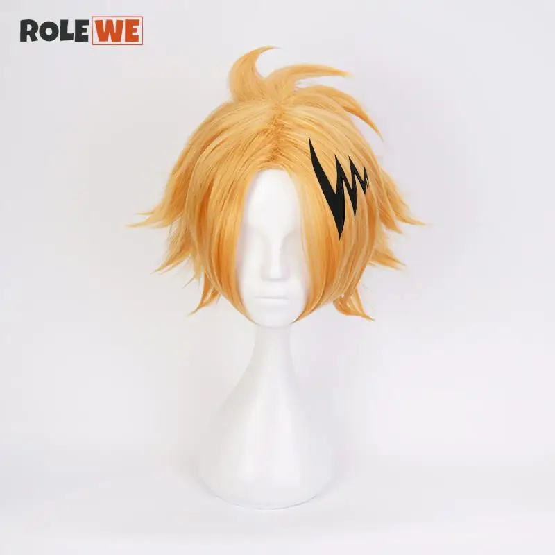 

My Hero Academia Kaminari Denki Wigs Boku no Hero Academia Heat Resistant Hair Synthetic Cosplay Wig + Wig Cap + Black Hairpin