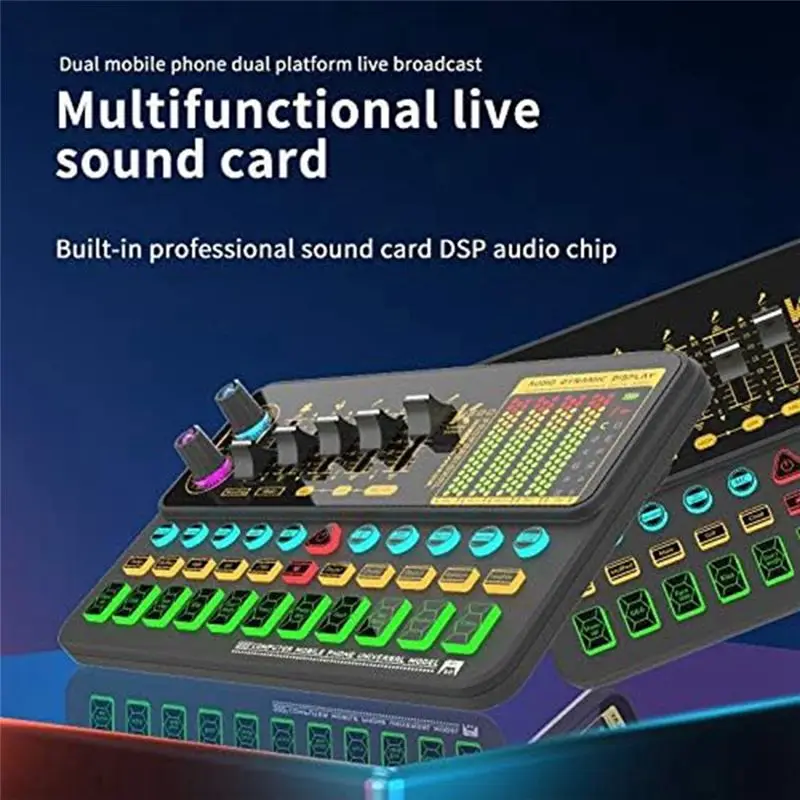 AY14 -1 PCS K500 사운드 효과 보드 휴대폰 컴퓨터 라이브 사운드 카드 마이크 음성 변조 사운드 카드 (폰/컴퓨터용)