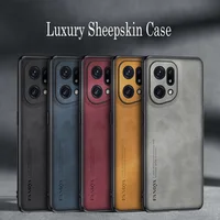 For Oppo Find X5 Pro Luxury Sheepskin Leather Shockproof Silicone Case For Oppo Find X5 FindX5 Pro Lite Phone Case Cover Coque 1