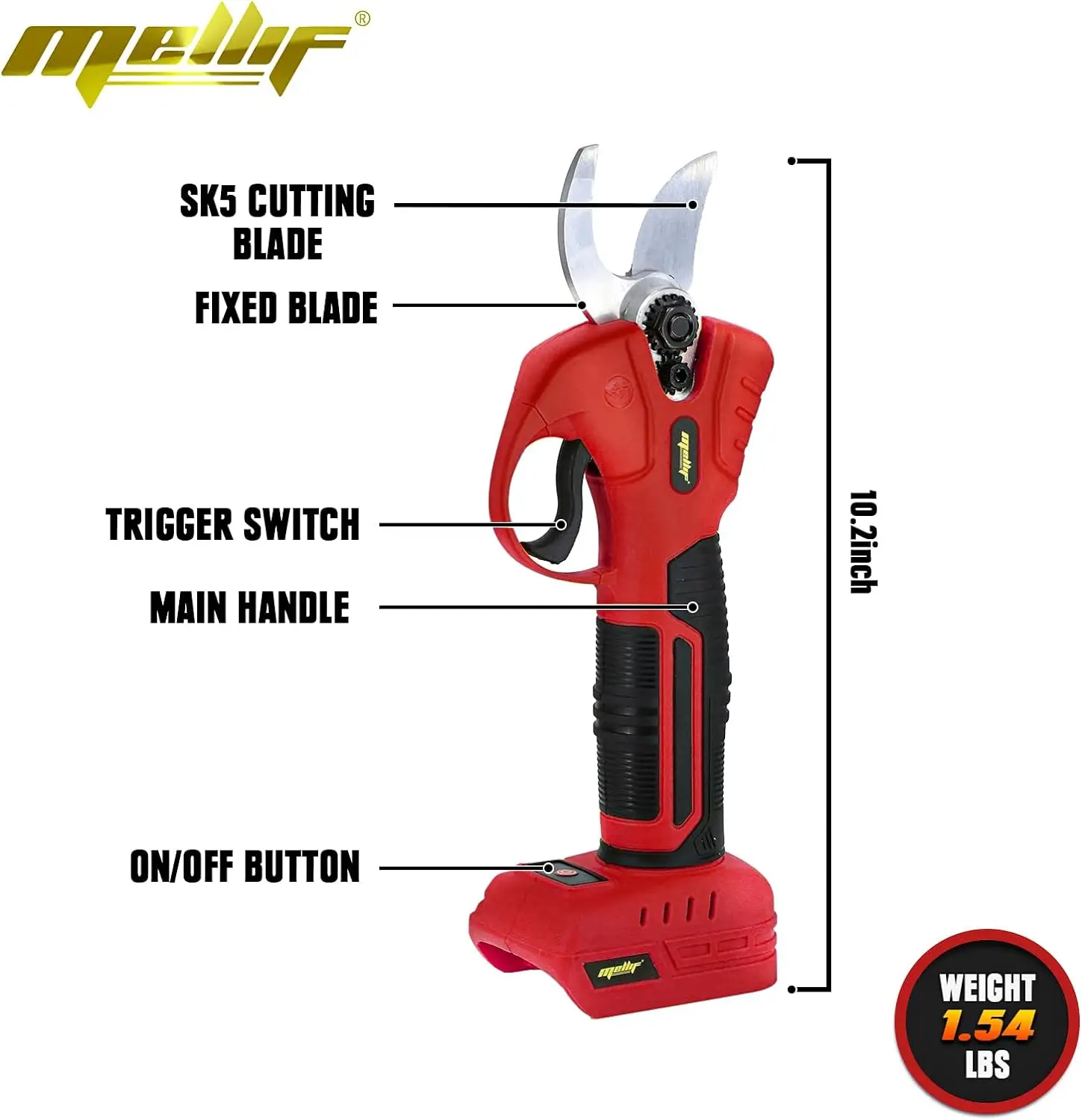 Electric Pruning Shears Compatible with Milwaukee 18V Battery,25mm (0.98 Inch)Cutting Diameter for Gardening Tree Branch(tool on 2
