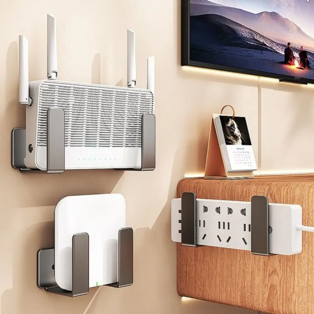 Carbon Steel Wall Mount Router Holder Space Saving