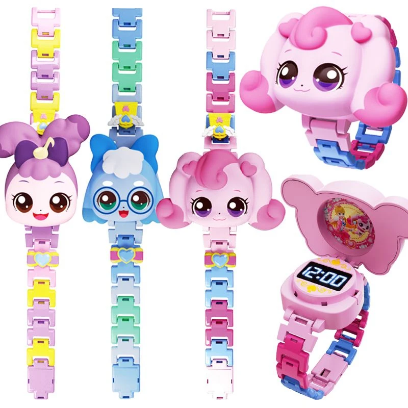 

Newest Catch Teenieping Toys Cartoon Anime 캐치티니핑 Shiny Gem Series Electronic Watch Model Decoration Children's Birthday Gifts