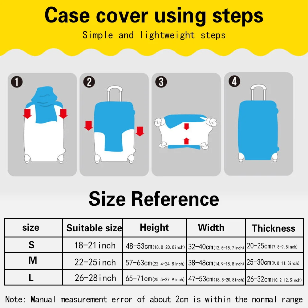Suitcase Protective Cover Protector 18-30 inch Baggage cover Travel Accessories Elastic Luggage Dust Covers colorful bear 2