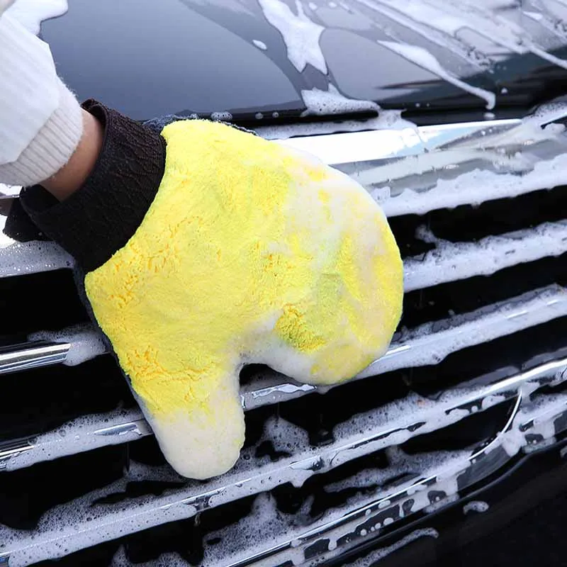 

Microfiber Thick Car Wash Gloves Waterproof Car Cleaning Mitt Wax Detailing Brush Auto Care Double-faced Glove Tools Accessories