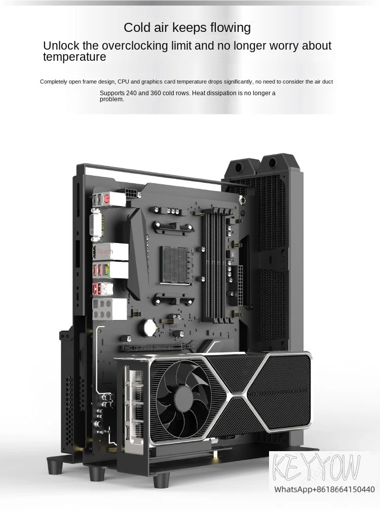 ATX 오픈 컴퓨터 케이스, X5P 2024 데스크탑 컴퓨터 케이스