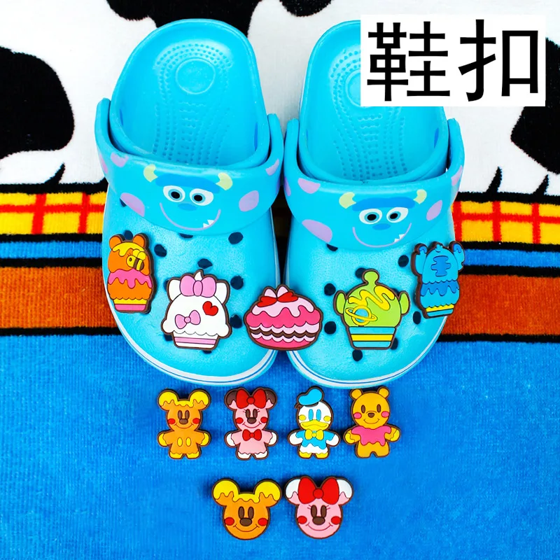 

Single Sale Disney Croc Charms Cartoon Shoe Buckle Anime Figure Mickey Minnie Cute Accessories Wholesale Kids Women X-mas Gifts
