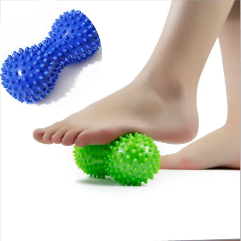 FootMassageRollerPeanutDoubleLacrosseSpikyBallMyofascialBalls