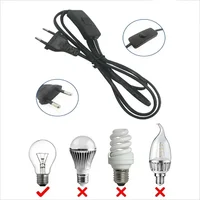 White/Black EU Plug button 303 switch power cord 2pin wire desk lamp switch cable AC 220V Extension Power Cord Switch - Image 4