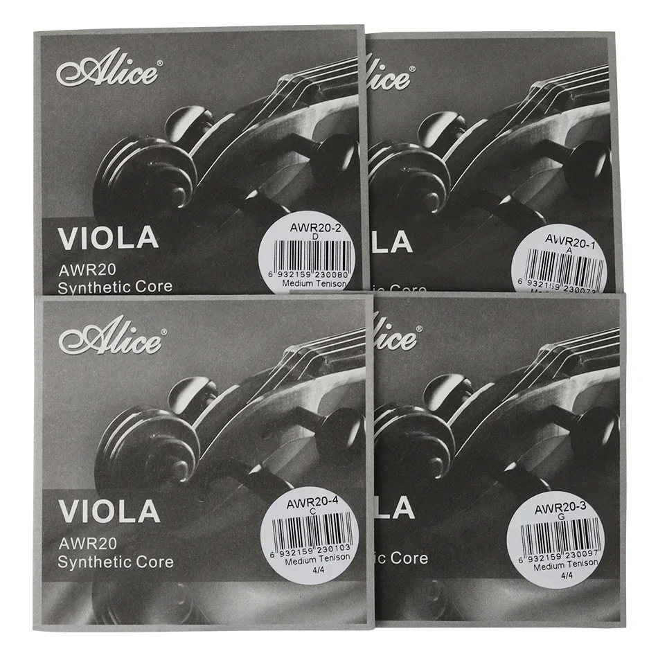Alice AWR20 Viola Strings Ni-Cr And Pure Silver Winding Steel and Synthetic Nylon Core For 16" Viola Strings Set