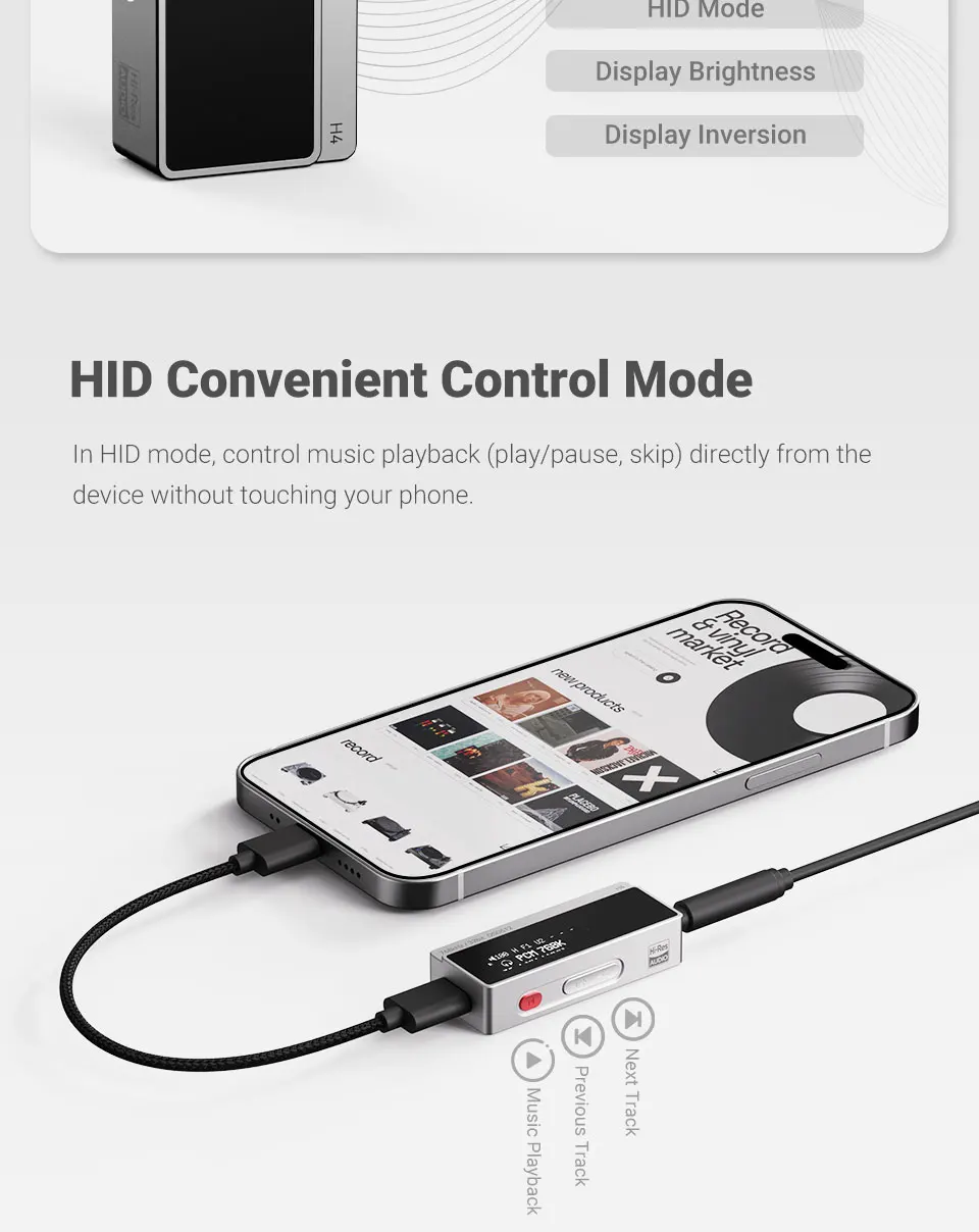 AIYIMA H4 HIFI Tragbarer Kopfhörerverstärker USB DAC AMP ES9039Q2M PCM768 DSD512 4,4mm symmetrischer/3,5mm Klinkenausgang OLED-Display – Detail 11