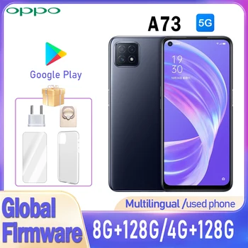 OPPO A73 5G smartPhone Firmware mondial MTk Dimensity 720 google play Caméra arrière 16MP téléphone utilisé 1