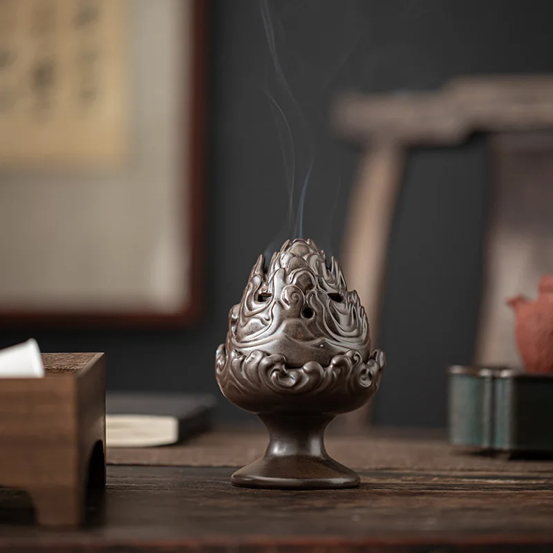 0050 Incense Burner Ceramic Antique Household Incense Burner Simple Creative Indoor Soft Decorations Desktop Car Ornaments