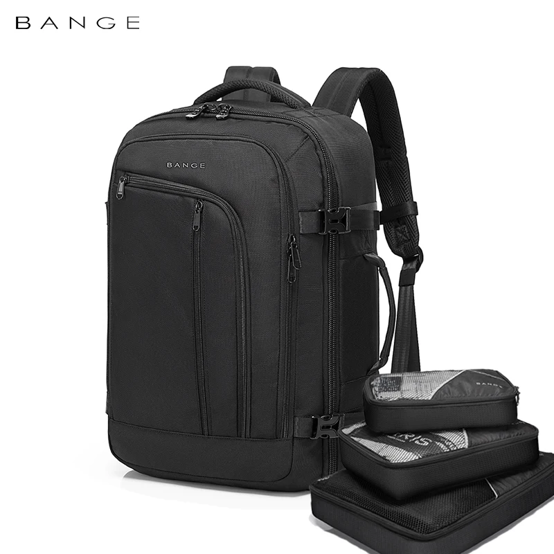 

BANGE 17.3-Inch Laptop Men's Business Backpack Waterproof Multi Compartment Men's Travel Bag Flight Airport Luggage Backpack