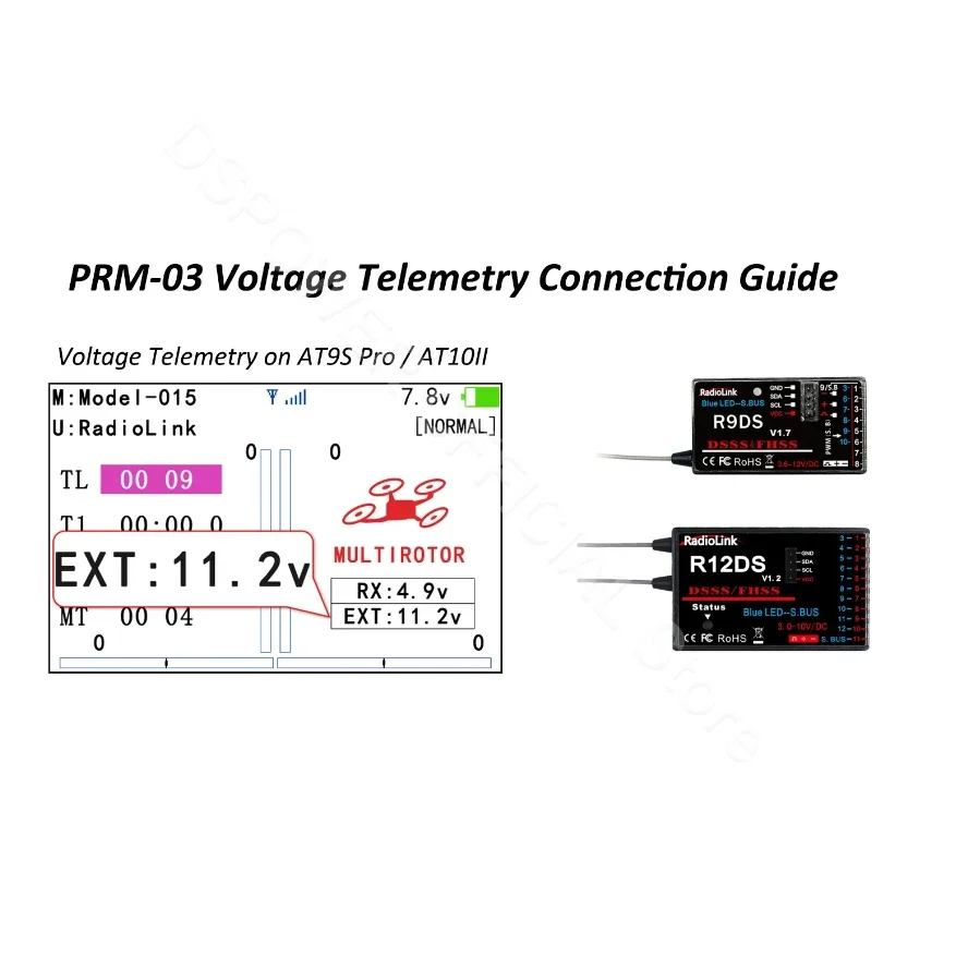 Radiolink PRM-03 Modul telemetrie OSD pro AT9/AT10