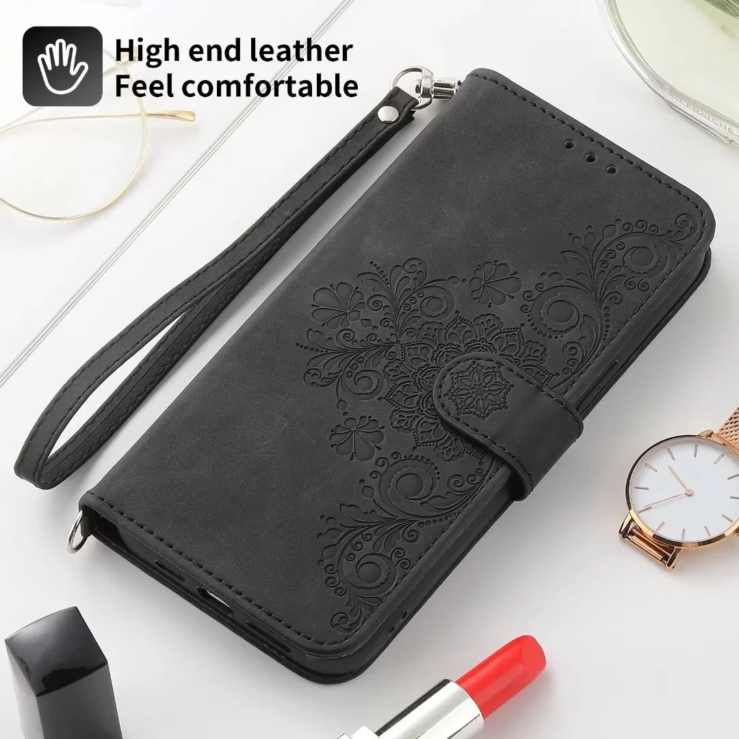 Luxury Leather Flip Wallet Phone Case with Card Holder Compartments