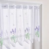 White Lavender Spray Flower Short Curtains, Living Room Bedroom Window Decorative Curtains, Kitchen Cabinet Blocking 1