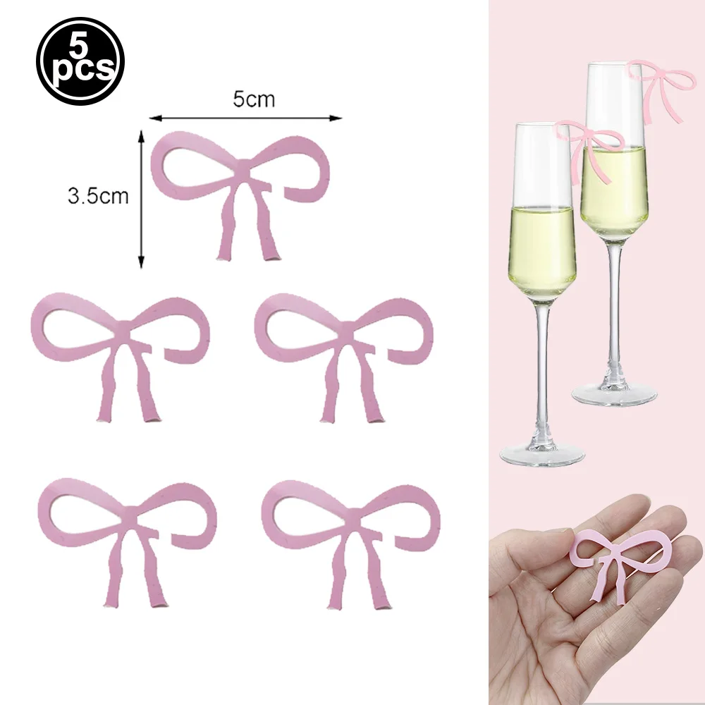 Pink Bow Disposable Party Tableware Set – Plates, Cups, Napkins for Birthday, Wedding & Baby Shower Decor