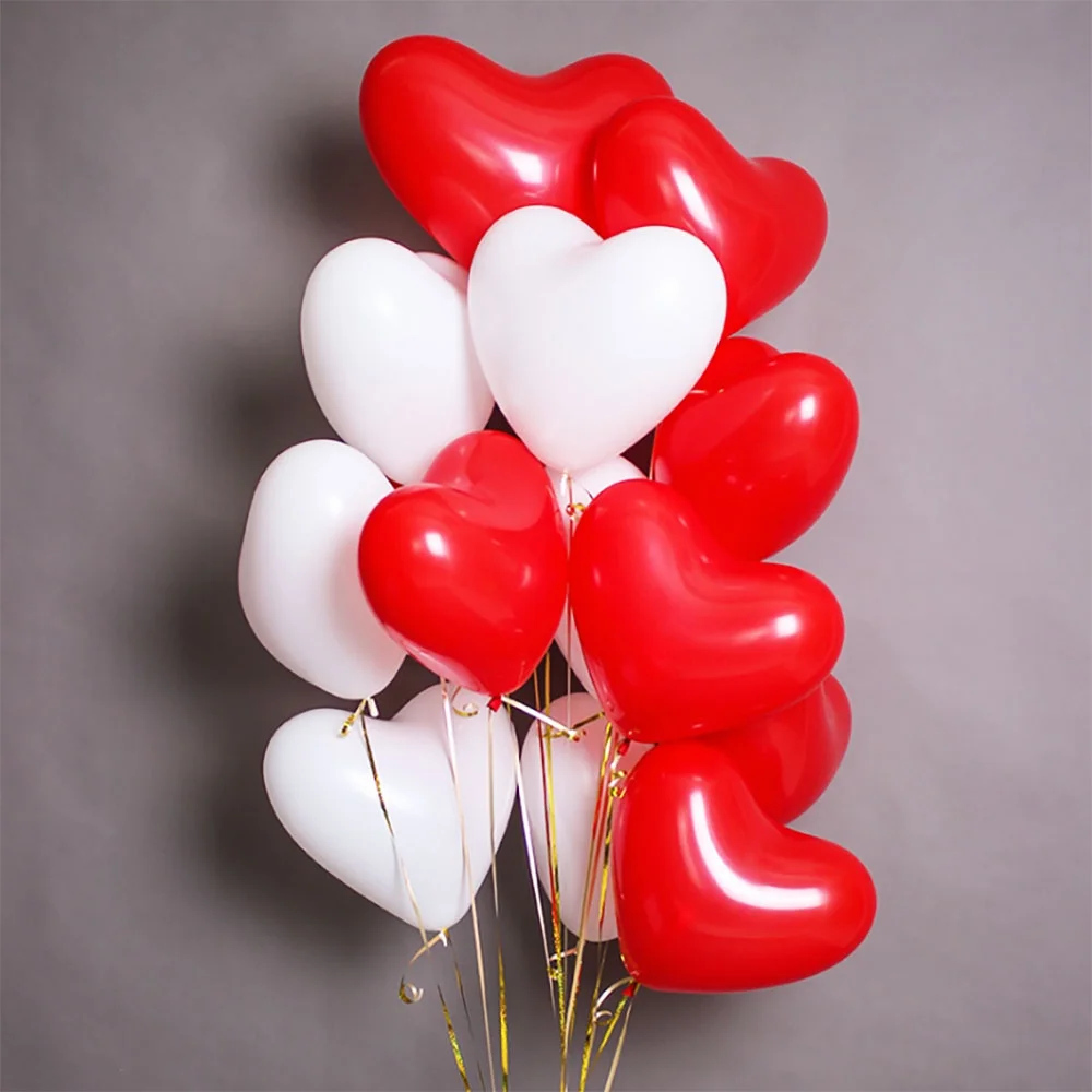 Ballons rouges en latex avec cœur d'amour, 10 pièces/lot, 12 pouces, ballon  à Air