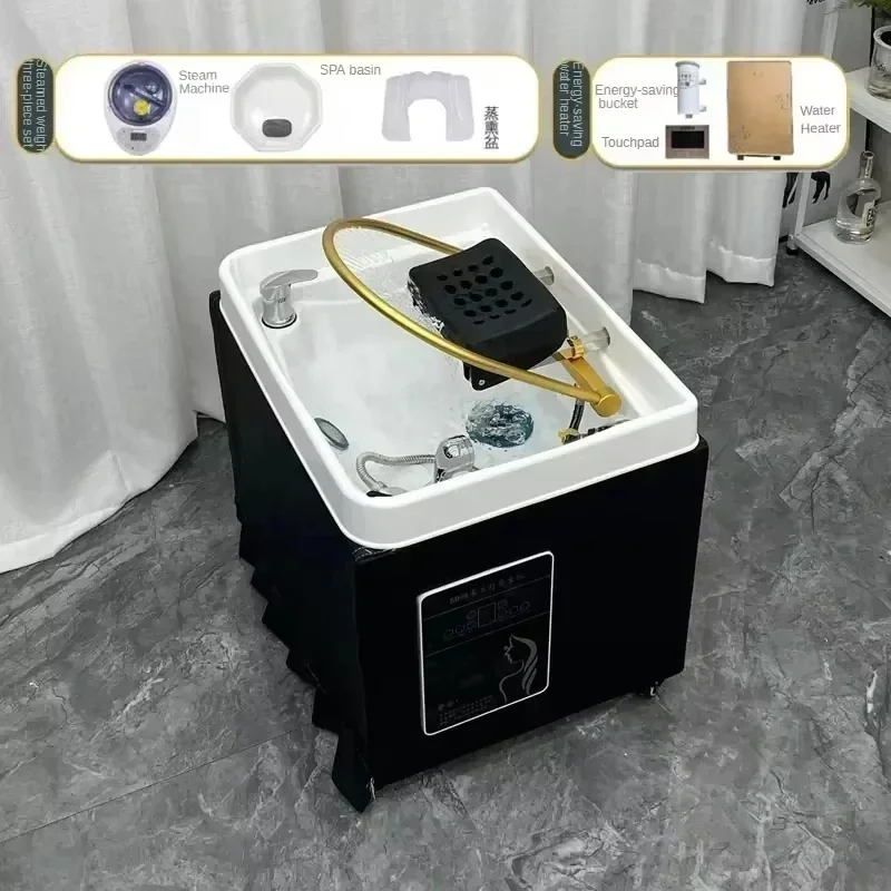 Head Spa Shampoo Chair Hair Salon Hair Washing Station Chair Move Therapy Lettino Massaggio Furnitur 6