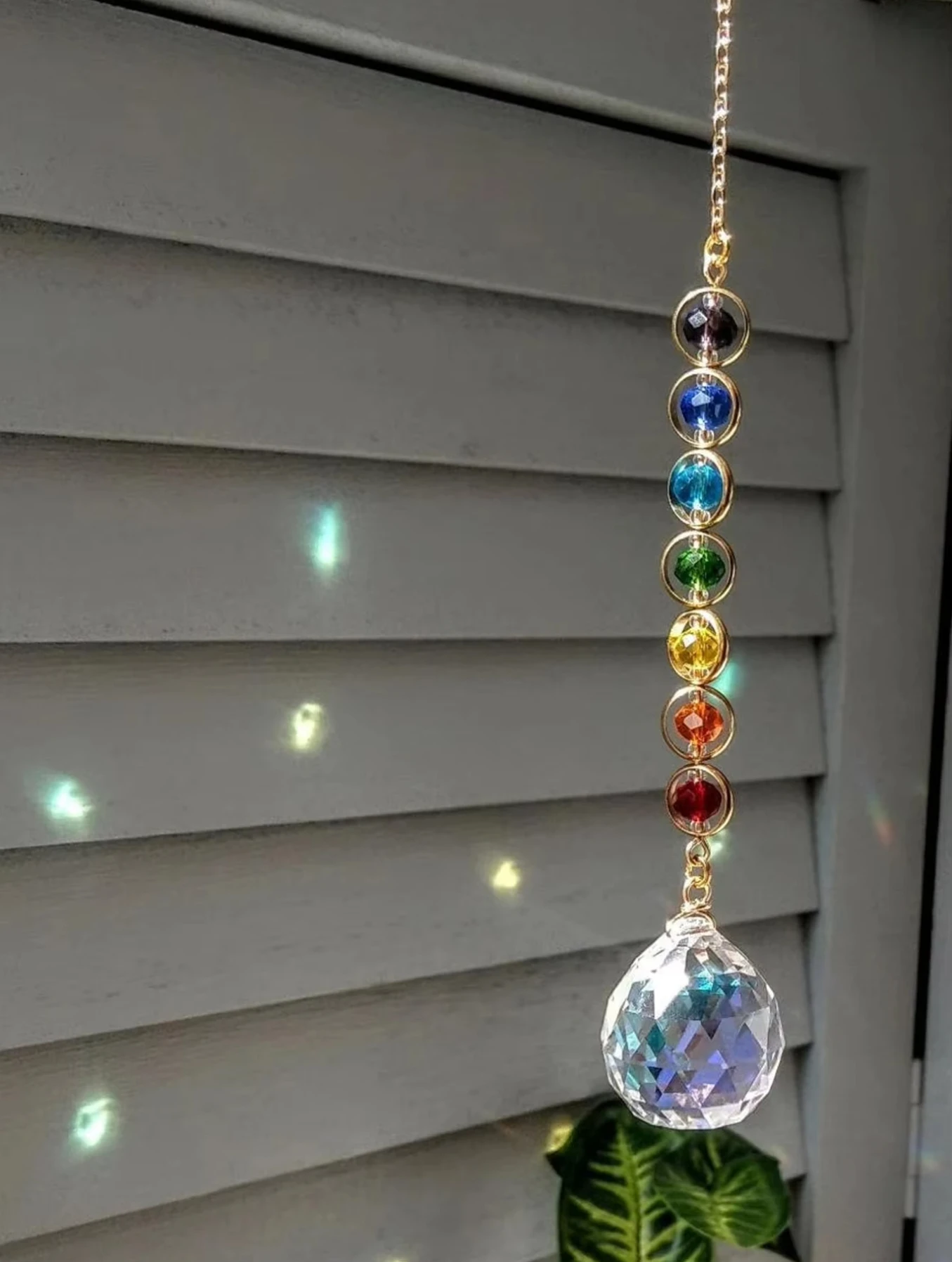 1pc Crystal Suncatcher Mobile Meditation Home Decor Rainbow Maker Prism Suncatcher (Rainbow and Fantasy) 5