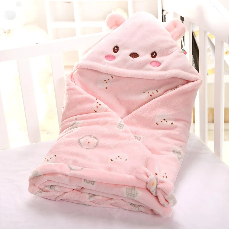 

Kid Flannel Quilt Spring Autumn Thin Breathable Section Newborn Swaddle Cocoon Babies Accessories Newborn for Baby Photoshoot