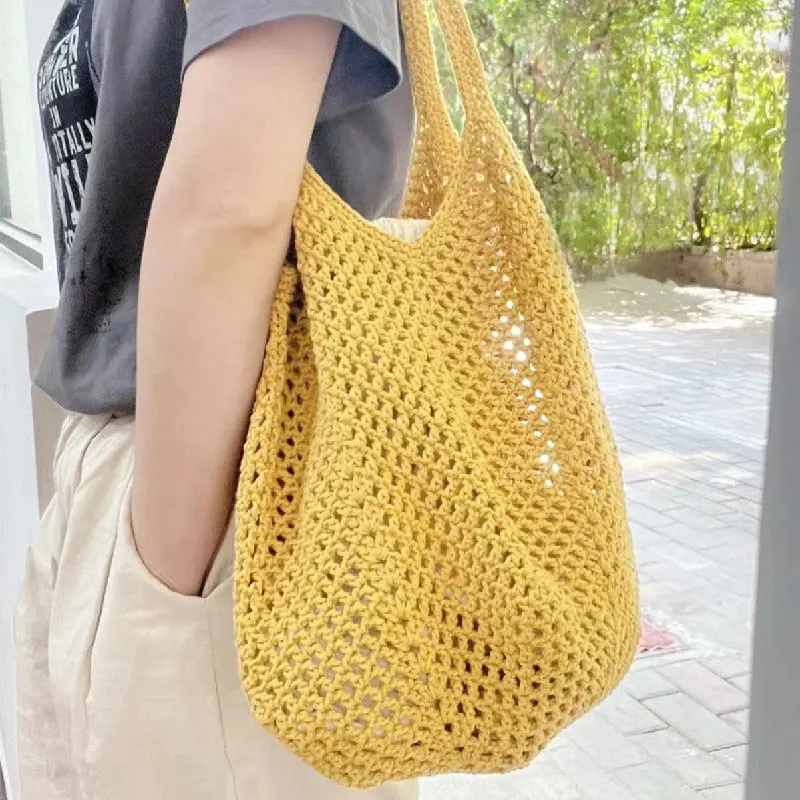 Handmade crochet hollowed out summer women's mobile phone bag, crossbody bag, lightweight, convenient, simple and fashionable