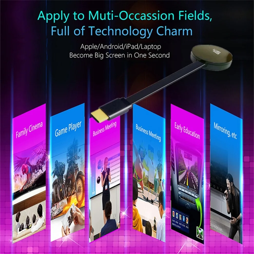 Anycast-tv Stick 2.4 5g Banda Dupla sem Fio Wi-fi Dongle Miracast Airplay Hdmi para Android Ios - Image 6