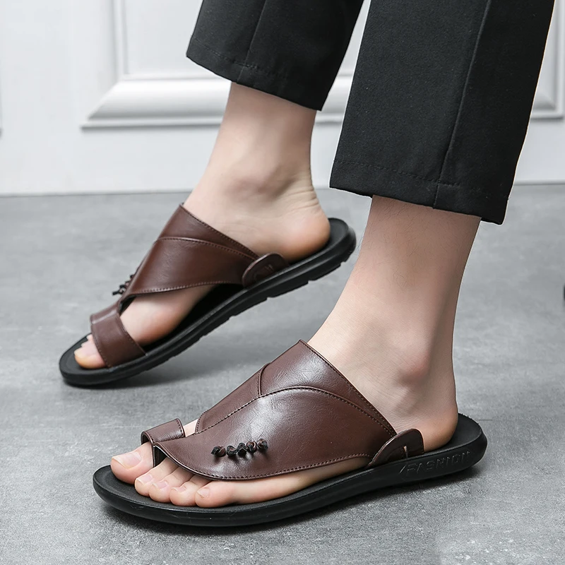 Flip-Flop Summer Style Men's Genuine Leather Sandals for Men Flip-Flop Summer Style Men's Genuine Leather Sandals for Men