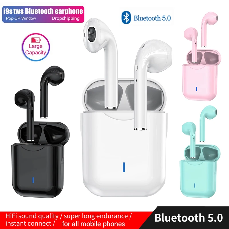 TWS-стереонаушники i9s компактные с поддержкой Bluetooth и микрофоном |