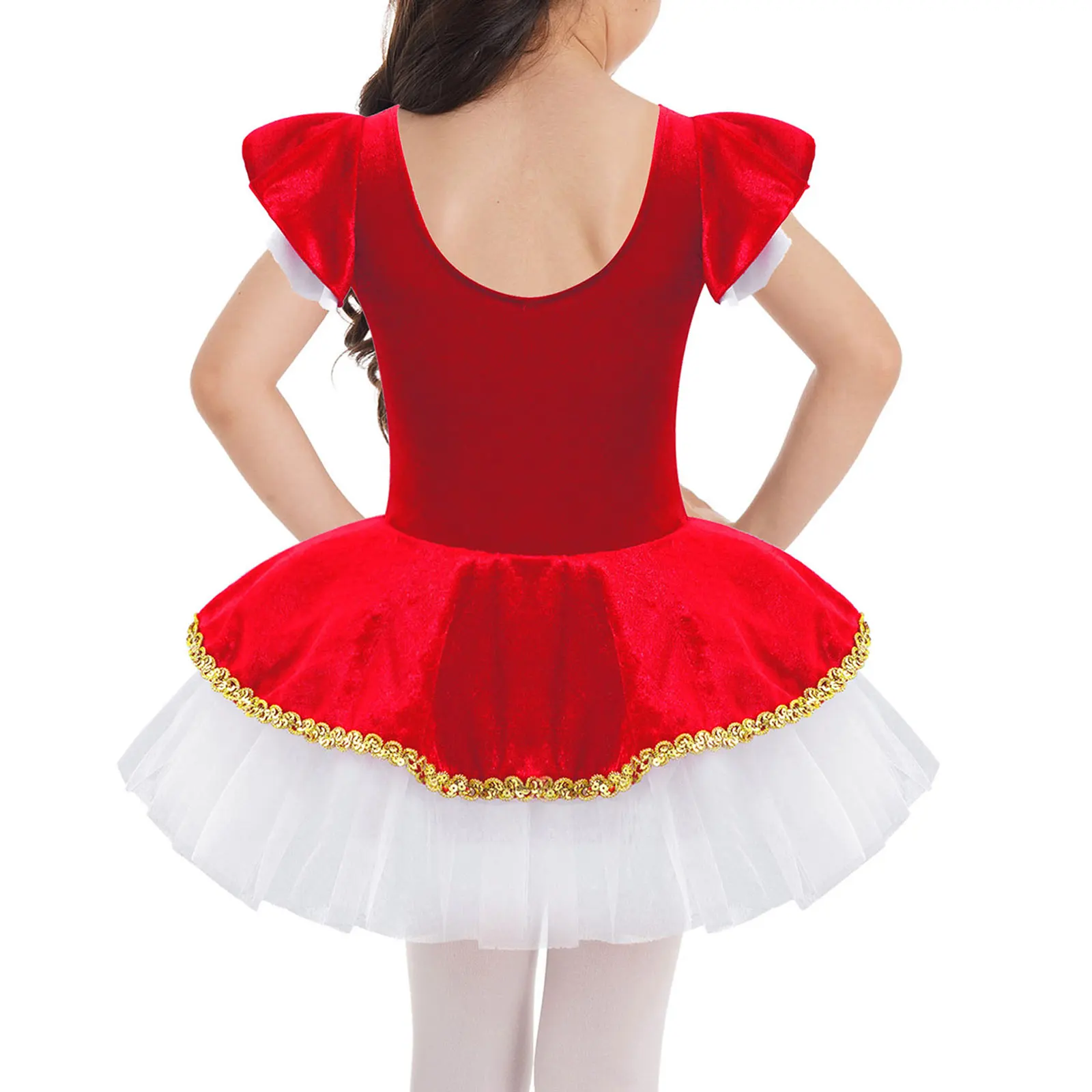 Kids Girls Children Ballet Dance Dress Gymnastic Leotard Tutu Princess Dress For Dancer Stage Performance Clothes Christmas Gift