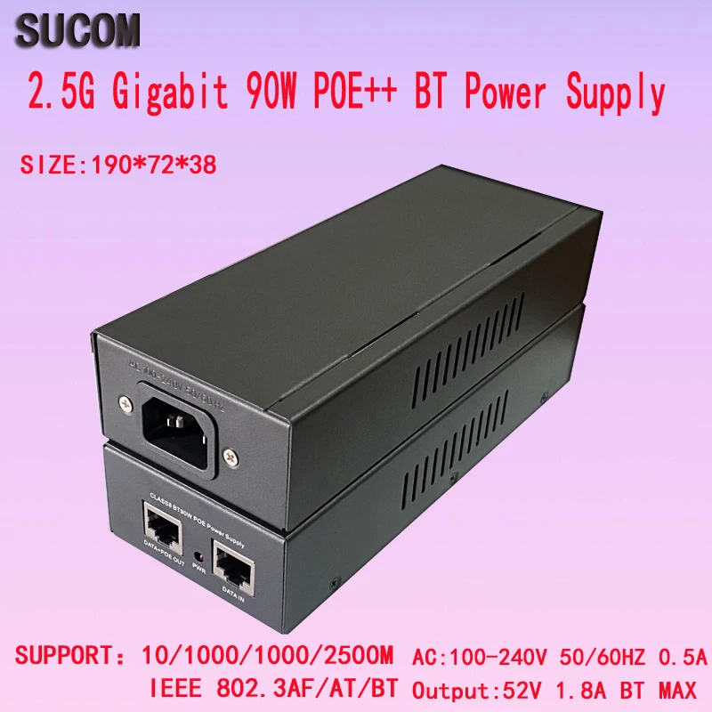Hi-Power-60W-90W-2-5G-1000M-Gigabit-BT-POE-POWER-SUPPLY-POE-IEEE802-3AF ...
