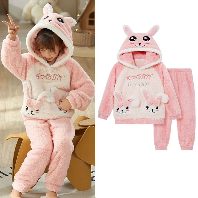 Ensembles de pyjamas à capuche pour enfants, vêtements de nuit chauds, pyjamas  animaux imbibés de nuit