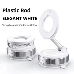 Universal Magnetic Phone Holder with 360° Rotation and Foldable Design (White)