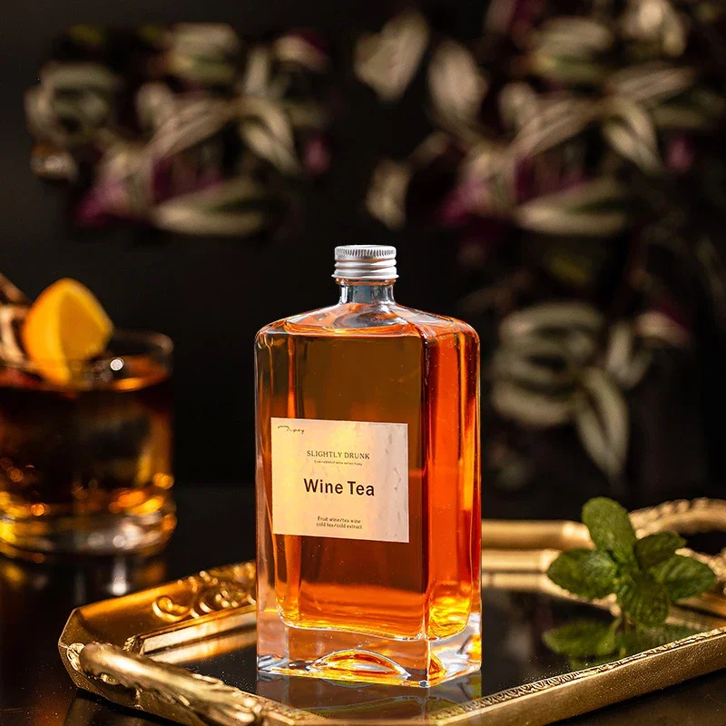 Square shaped Lead Free Whiskey Decanter Glassware Glass Alcohol Bottle for Tequila Brandy and Vodka whiskey decanter set