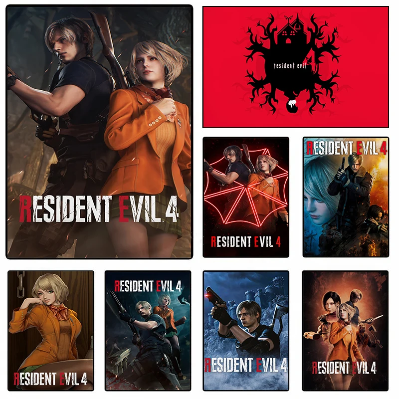 Cartoon Classic Adventure Canvas: Resident Evil Horror Action Wall Art