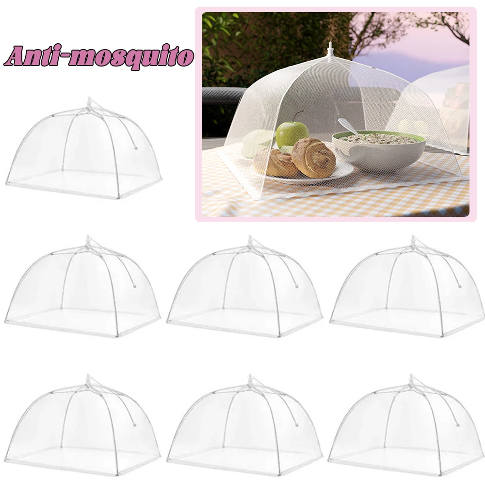 Household Umbrella Food Cover Picnic Barbecue Party Anti Mosquito Fly Cover Portable Lace Table Food Covers Kitchen Gadgets