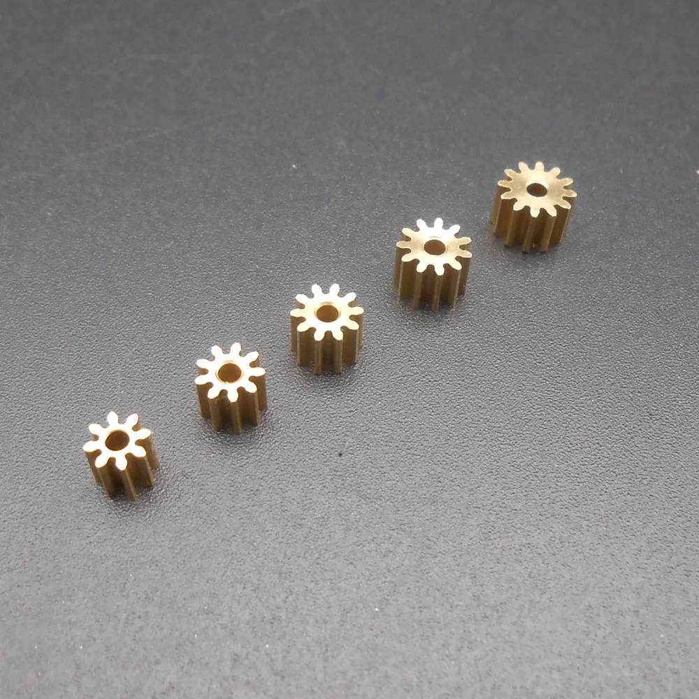 Brass Gear Spur Pinion Mechanical Small 0.4 Modulus Bore Hole Aperture 1.5MM 1.48MM 8/9/10/11/12 Teeth 8T9T10T11T12T 5Pcs X 0.4M transmission gear