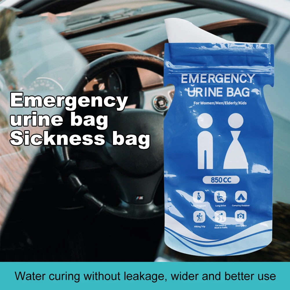 Disposable Urinal Bag Outdoor Emergency Urinate Bags Leakproof Portable Urine Bag 850ml Emergency Pee/Wee Bags for Traffic Jams