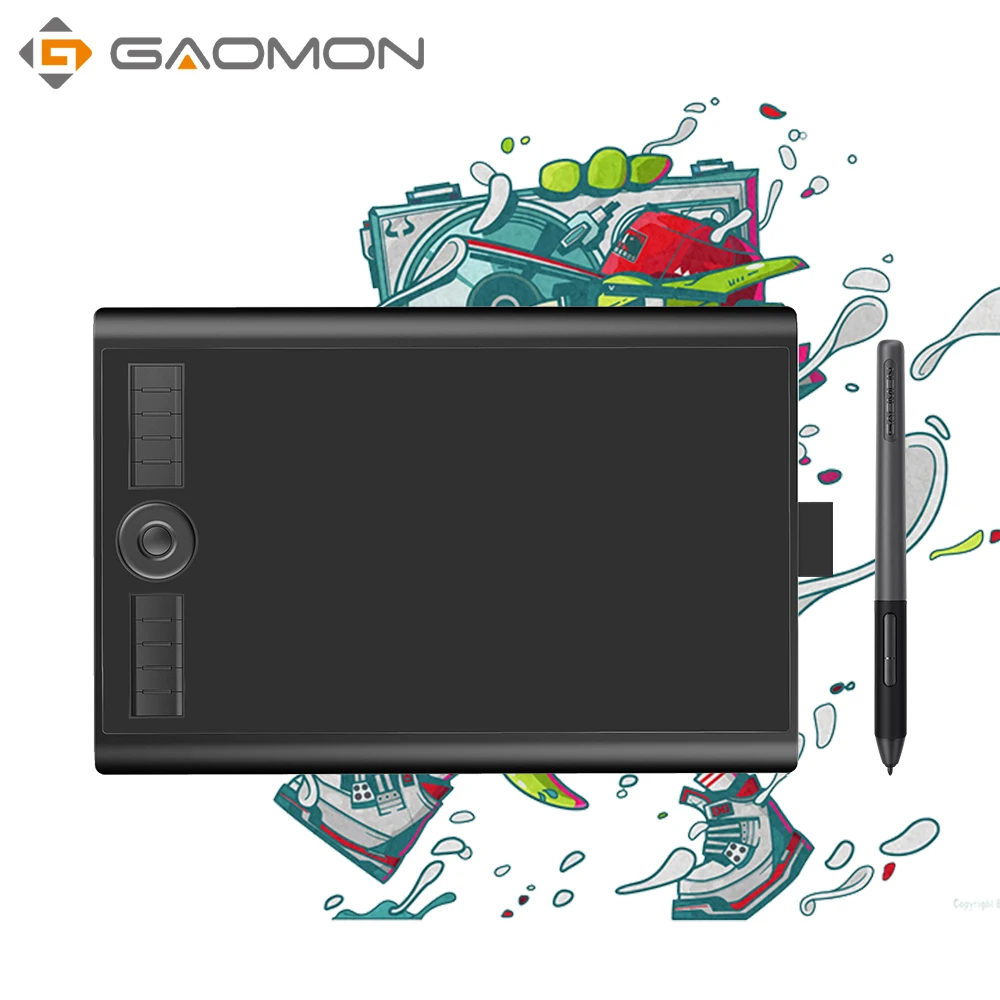 GAOMON M10K PRO 10 * 6.25'' Graphic Pen Tablet Drawing Board with 8192 Pressure Battery-Free Stylus Support Android OS & Redial