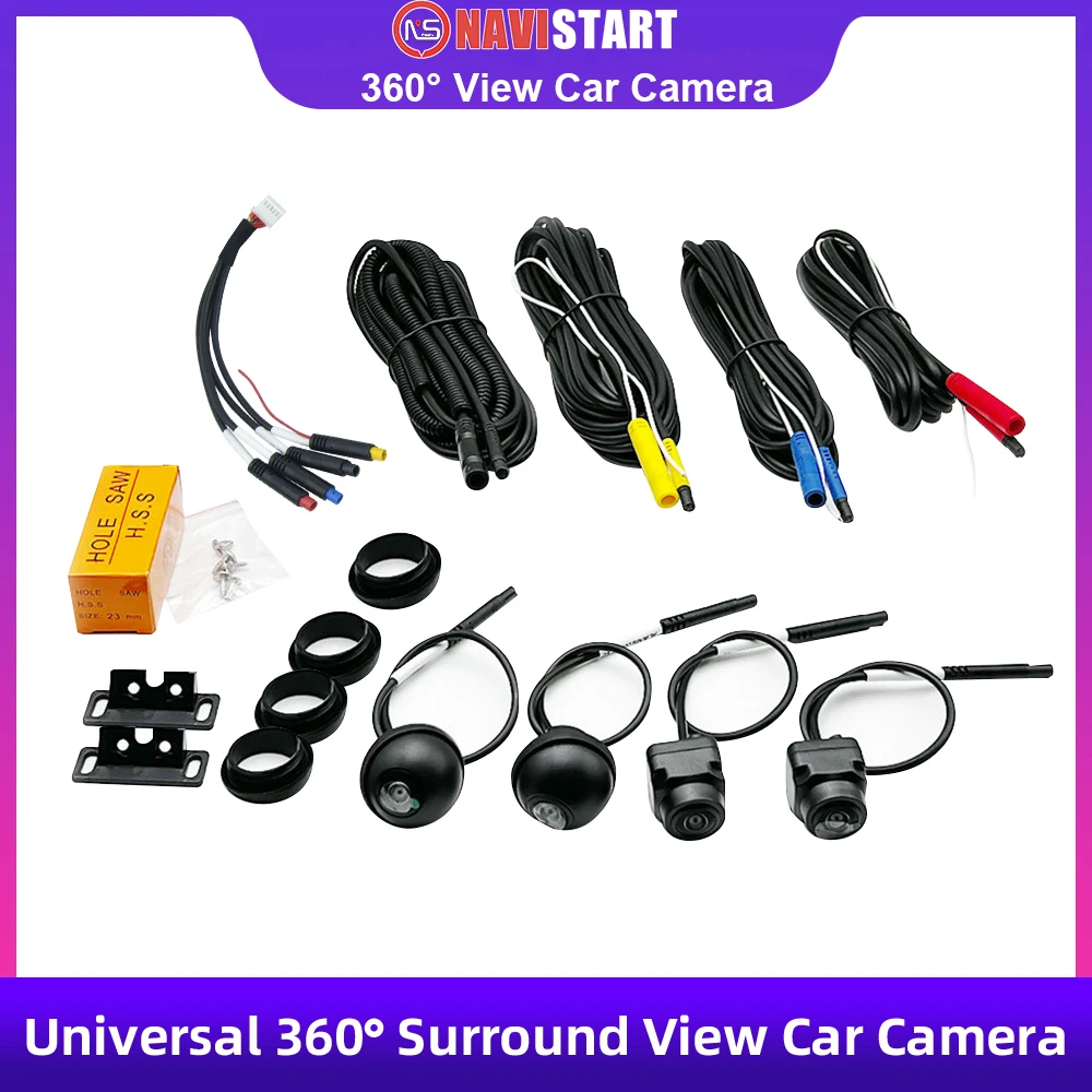

NAVISTART 720P 360° View Car Camera Rear Front Left Right Camera Calibration Cloth for Universal 360 Car Radio Stereo Player