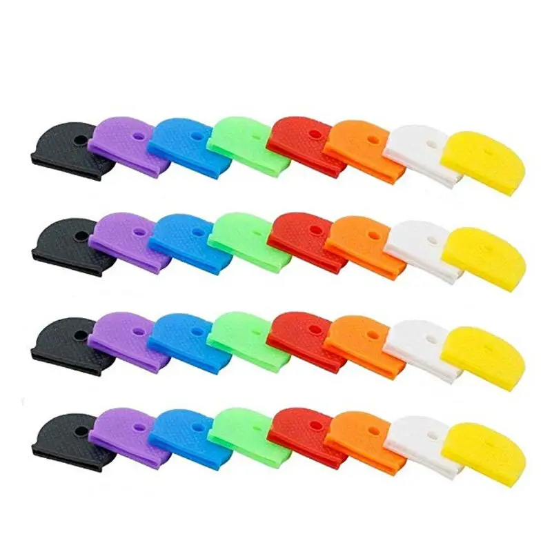 32 pces tampas chave prática tampas chave etiqueta silicone codificação cor chave identificador capa caber a maioria cabeças chave