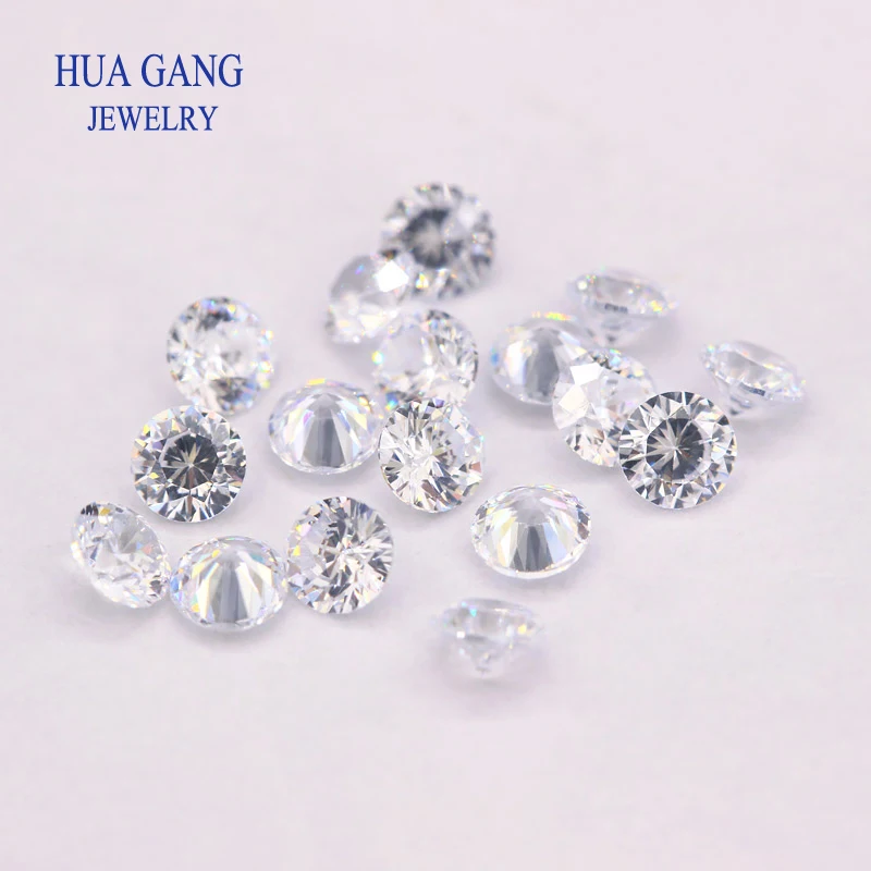 1000pcs/bag AAAAA Grade White 0.8~5.0mm Loose Zircon Stone Brilliant Round Cut Cubic Zirconia Stones For Jewelry Making DIY 2