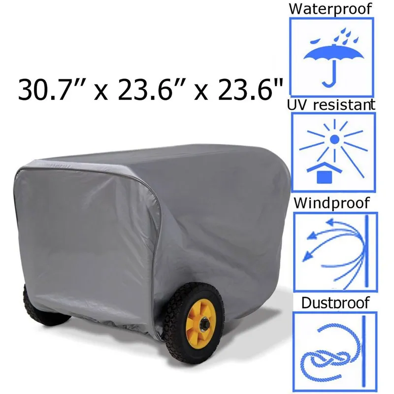 Grey 210D Generator Cover Windproof Dust Protective Cover Oxford Cloth All-Purpose Covers Furniture Covers