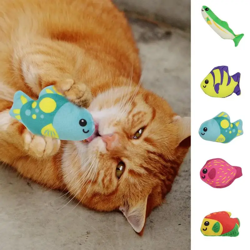 

Cat Fish Toy Kitten Interactive Toys Lovely Bite Resistant Soft Tear Resistant Novelty Plush Catnip Toys For Indoor Cats Cat